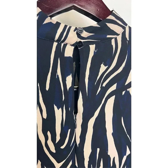 Mint Velvet Womens Black blue Long Sleeve Sara Animal Print Fit & Flare Dress 8 - Picture 5 of 13